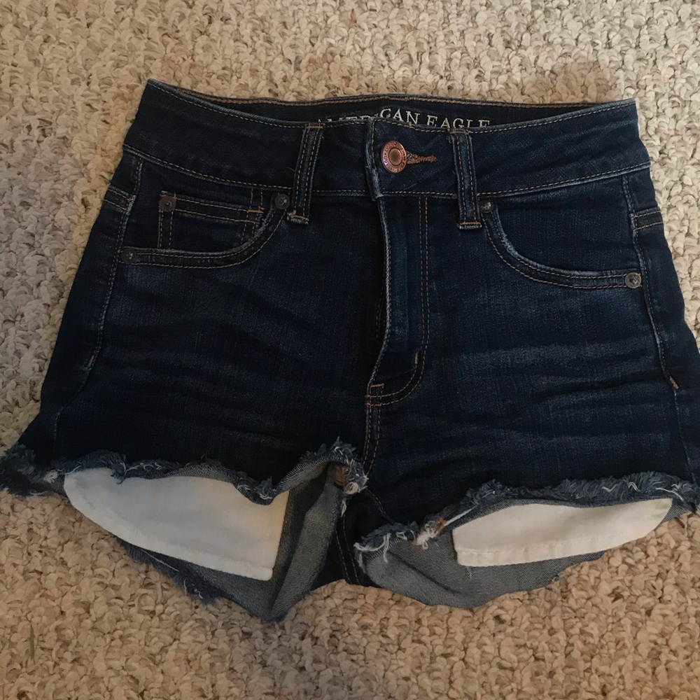 American Eagle dark wash denim shorts